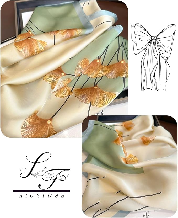Hioyiwse Satin Bandanas Head Scarf For Women Hair Scarves Accessories Lightweight Fashion Wrap Neck Silk Sleeping Headscarf