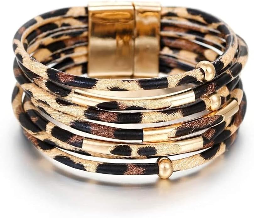 Aluinn Leather Wrap Bracelets For Women Boh Multi-Layer Elegance Bracelet Boho Bangle Western Cuff Bracelet Jewelry for Women