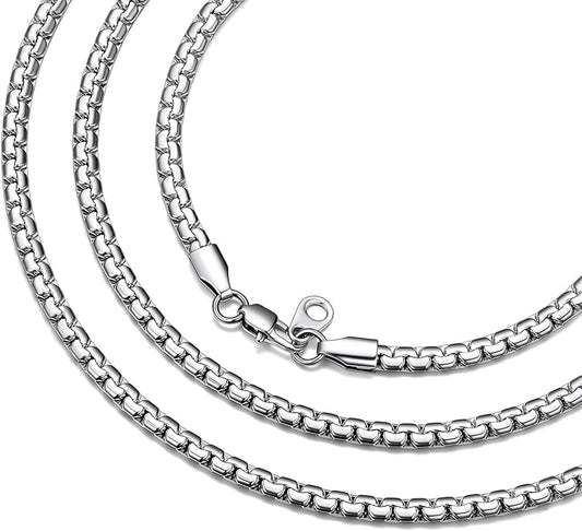 Bestyle 18K Gold Plated/Silver/Black Chain for Men, Hypoallergenic 2/4/6/8mm Stainless Steel Flat Link Chain Necklace for Men & Women Hip Hop Jewelry, 14-30"