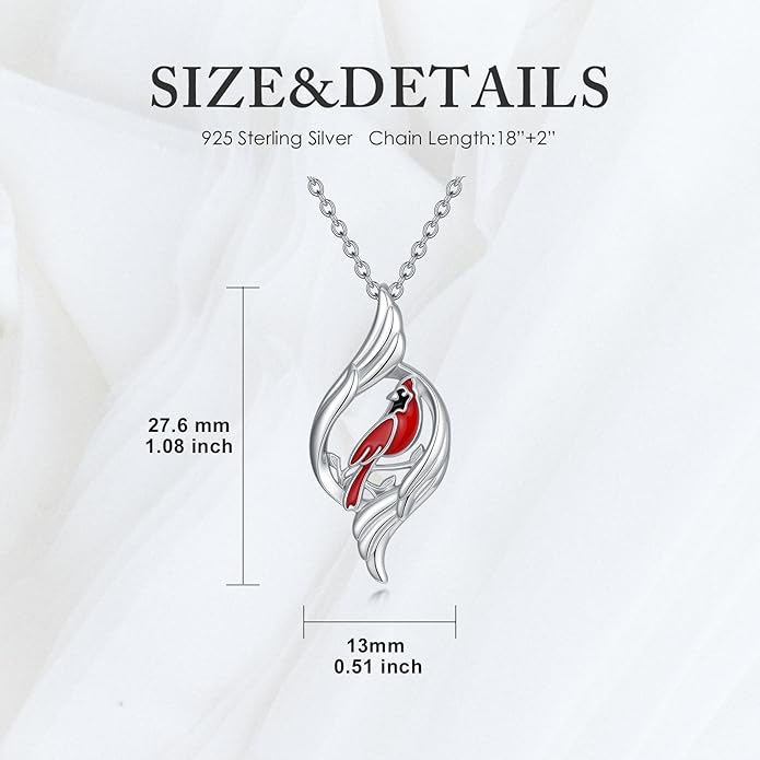 Dove/Hummingbird/Red Cardinal Necklace 925 Sterling Silver Turquoise/Opal/MoonStone/Malachite Bird Necklace Dove Pendant Jewelry for Women Men
