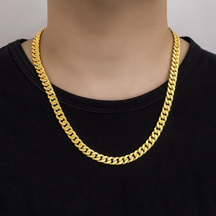 Dankadi Fashion 925 Sterling Silver Solid Miami Cuban Link Chain Necklace 8MM & 12MM- Curb Cuban Thick Big Link Choker For Men 20 "22" 24 "26" 28" Fine Jewelry