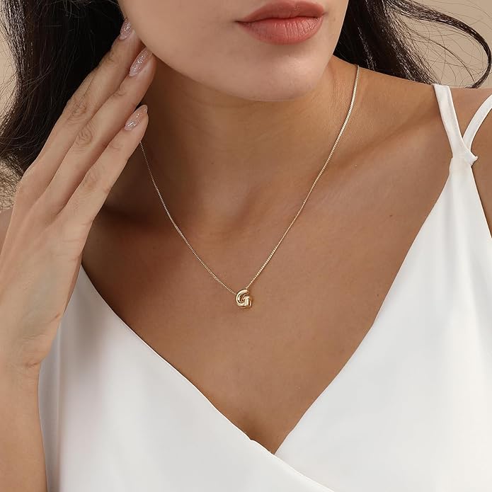 Bubble Gold Letter Necklace for Women, 14k Gold Plated Balloon Initial Necklace, Dainty Gold Necklace for Women, Personalized Bubble Pendant Name Necklace, Fashion Accessories Trendy Jewelry