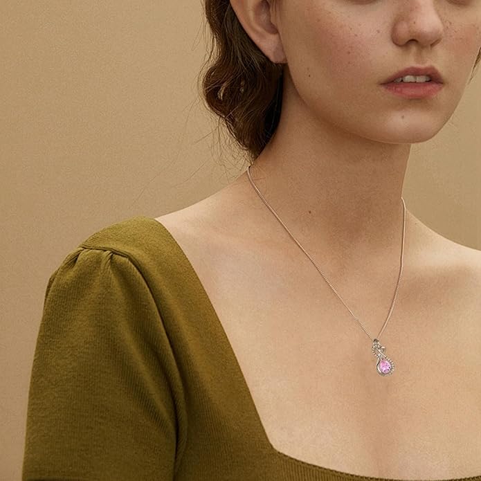 Infinity Necklace Birthstone Pendant 925 Sterling Silver Jewelry for Women