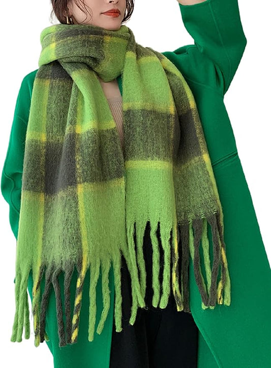 Wander Agio Winter Women Warm Scarf Long Shawl Large Scarves Cold Weather Thick Blanket Scarfs Colorful Plaid