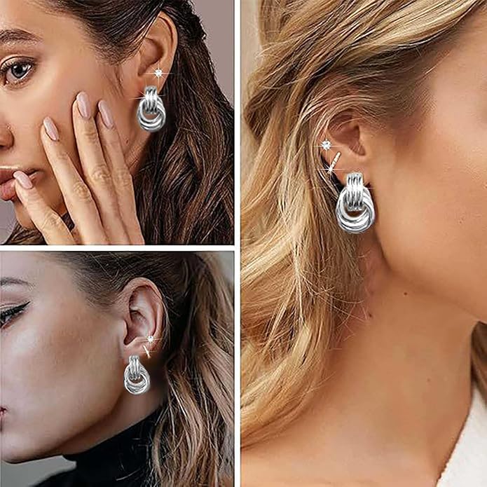 3Pairs Gold Hoop Earrings Set for Women Trendy Chunky Huggie Dainty Earring Jewelry for Women Teens