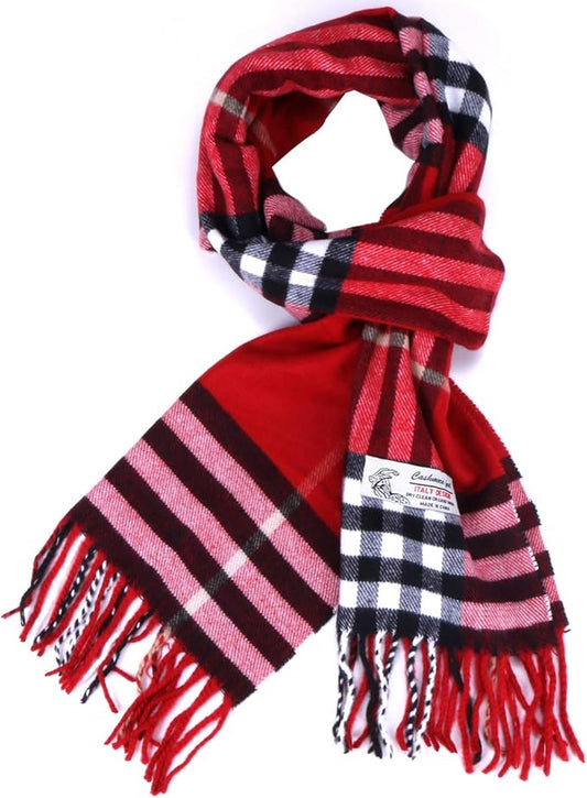 TZ Promise Tartan Plaid Cashmere Feel Classic Soft Luxurious Winter Scarf For Men Women