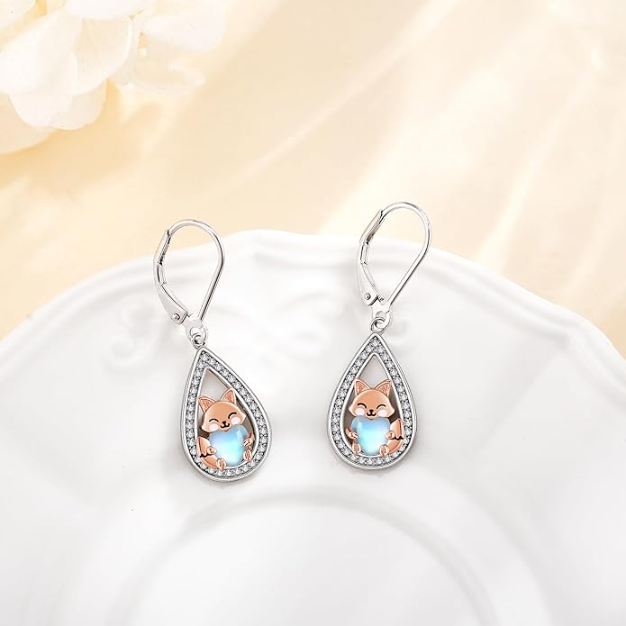 Animal Earrings 925 Sterling Silver Dangle Earrings Leverback Earrings Animal Jewelry for Women