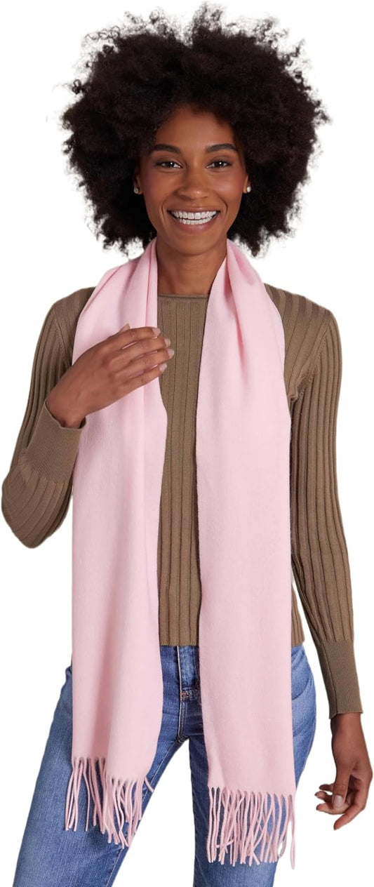 Alashan Cashmere Ultra-Fine Merino Wool and Cashmere Blend Woven Scarf -Luxe fabric-Lightweight- 72" x 12"