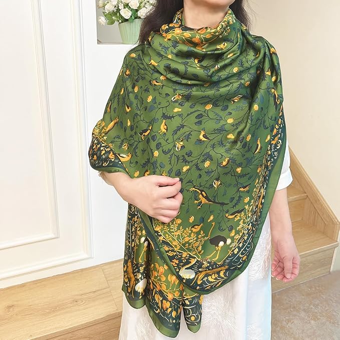Long Silk Like Scarf Lightweight Satin Scarves Large Sunscreen Shawl Wrap for Women