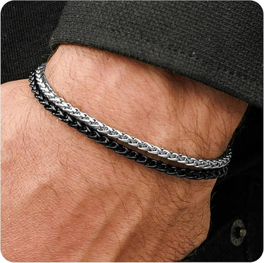 Galis Mens Bracelet Dvir - Stainless Steel for Men, Non Tarnish Rope Chain Bracelets, Stylish Birthday, Gift for Men, Dad, Husband, Boyfriend
