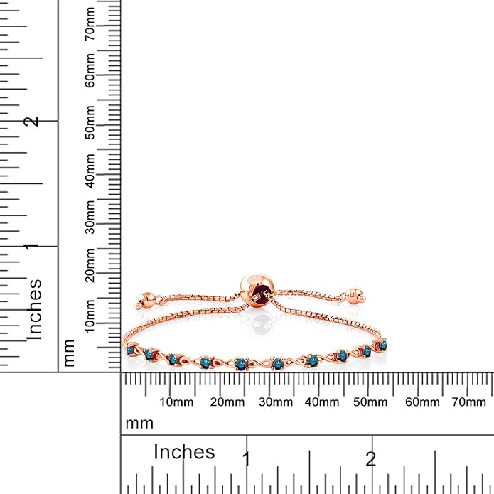 Gem Stone King Round Gemstone Birthstone Tennis Bracelet For Women | 925 Sterling Silver | 2.5MM Round | Fits Up To 9 Inch Wrist | Adjustable Bolo Bracelet For Women | Easy-On Easy-Off