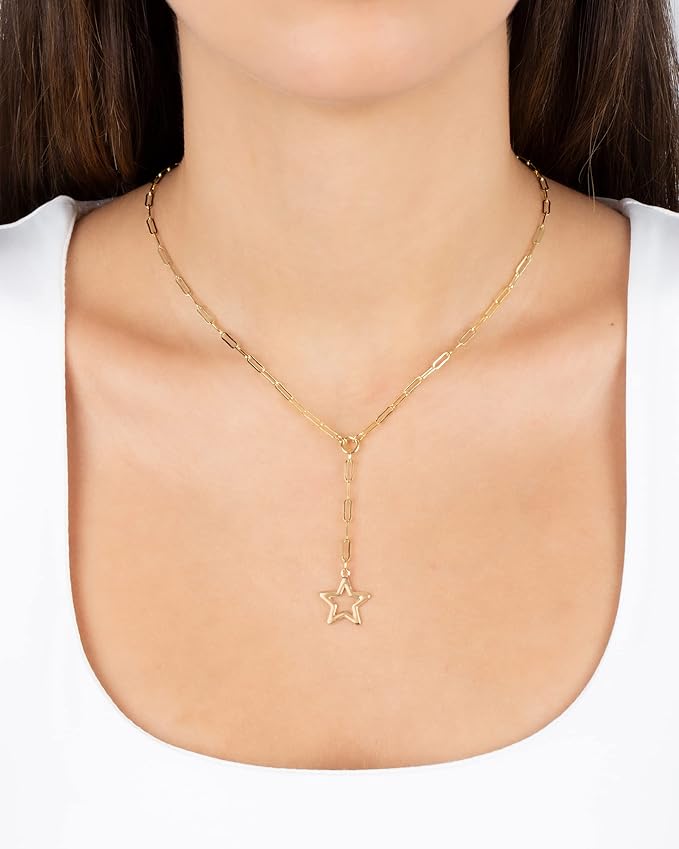 Jewelry Atelier Gold Filled Pendant Necklace Collection - 14K Yellow Gold Filled Pendant Necklace with Solid Clip Chain for Women (Different Sizes and Styles with Extension/Adjustable Chain)