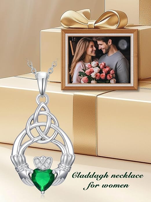 WINNICACA Christmas Gifts for Women Witches Knot Celtic Knot Necklace Sterling Silver Celtic Jewelry Protection Necklaces Irish Jewelry Birthday Gifts for Women Mom Wife Her
