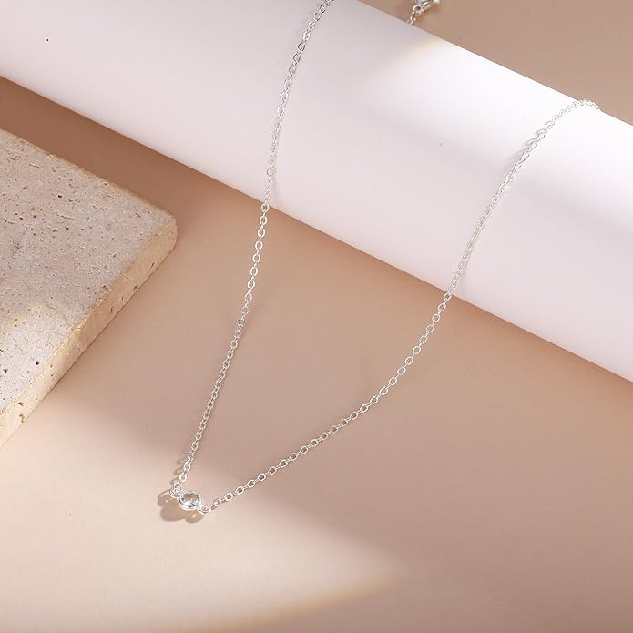 Cubic Zirconia Necklace, Dainty 14k Gold Plated Diamond Necklaces For Women Choker Necklace Simple Gold Plated CZ Jewelry Necklaces for Women Trendy Gifts