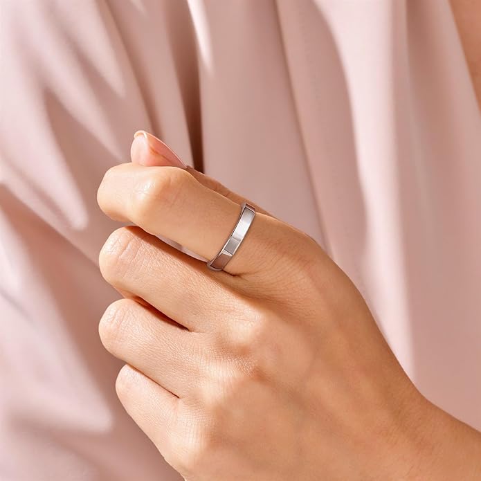 TRUMIUM 2mm 4mm 6mm Tungsten Rings for Women Men's Wedding Bands 24K Gold Plated Beveled Edges Flat High Polished Comfort Fit Size 5-14