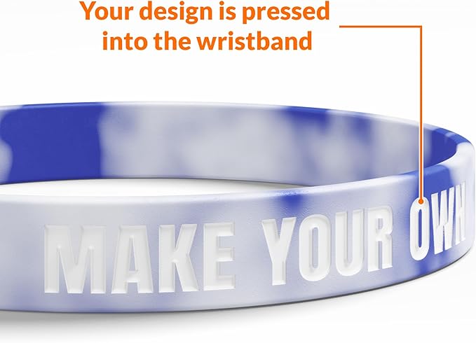 Custom Wristbands For Events, Fundraisers & Promotions | Add Text, Icons, & Logos | Bulk Rubber Bracelets | Classic 1/2” | 100% Silicone