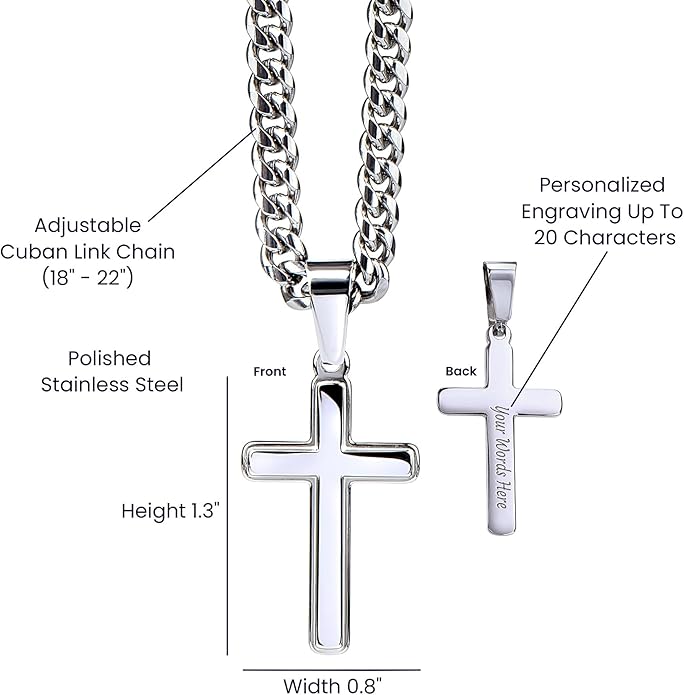VIRAGIL To My Man Necklace Chain for Men, Silver Stainless Steel Chain Jewelry, Romantic Gift from Partner for Birthday Valentine or Everyday Wear with Meaning