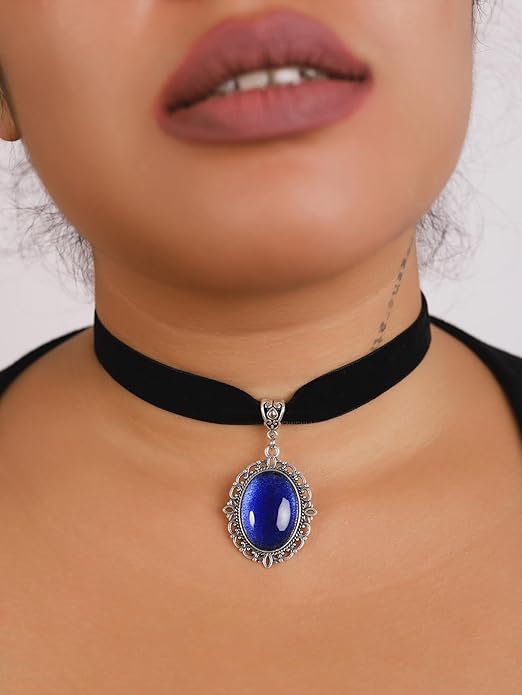 Sacina Black Velvet Victorian Choker, Black Choker, Goth Gothic Necklace, Vintage Necklace, Costume Jewelry, Halloween Christmas Jewelry Gift for Women