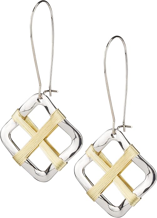 SPUNKYsoul Handmade Classy Gold and Silver Wire Wrapped Earrings for Women