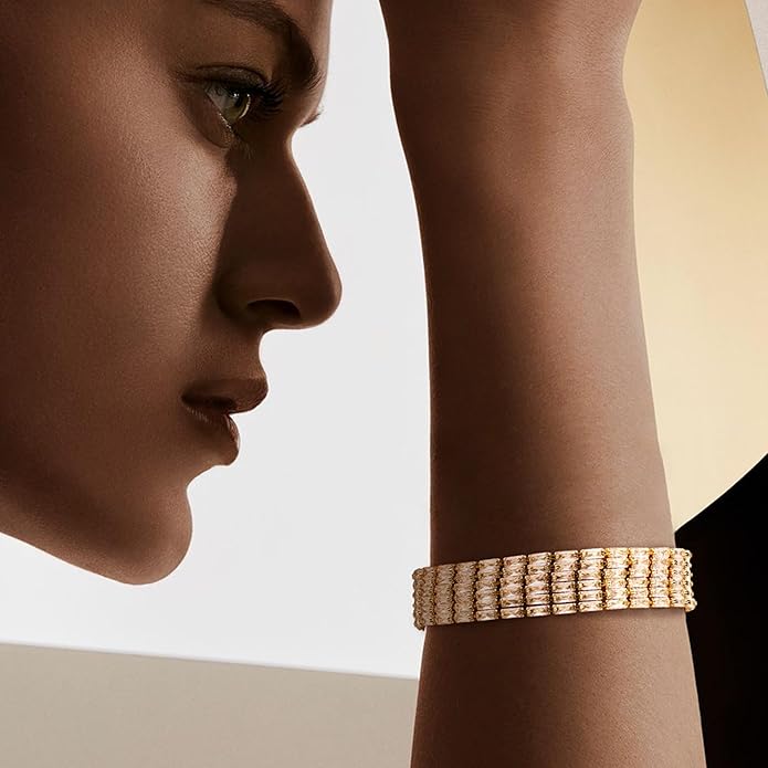 14K Gold Plated Tennis Bracelet for Women – Classic CZ Link Design, Fits 6.0"–7.2" Wrists – Stylish Sparkling Jewelry Gift, Timeless Tennis Bracelets for Women