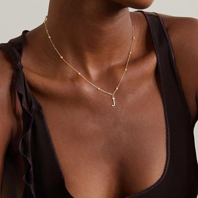 Initial Necklaces for Women, Dainty A-Z Pendant Letter Charm Necklace Personalized Name Necklaces for Women Trendy Jewelry Gift