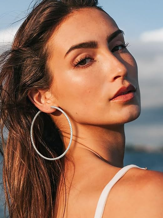 PROSTEEL 30/40/60/80/100mm Chunky Hoop Earrings For Women Gold Plated/Black Stainless Steel Hoops Earrings Statement Jewelry