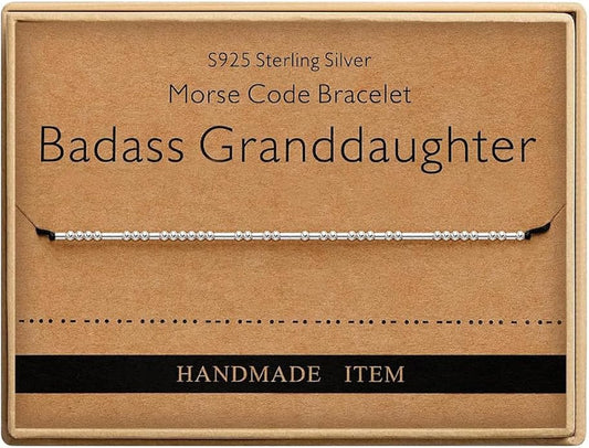 Monily Inspirational Gifts for Women Morse Code Bracelets for Women Funny Bracelet for Friend Funny Gift for Women Sterling Silver Bracelet for Women