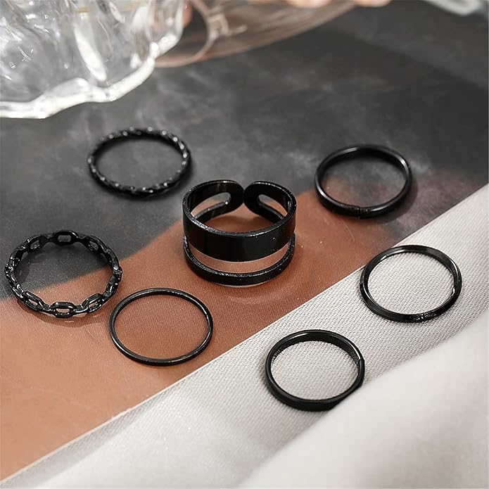 FAXHION Gold Knuckle Rings Set for Women Snake Chain Stacking Ring Vintage BOHO Midi Rings SIze Mixed