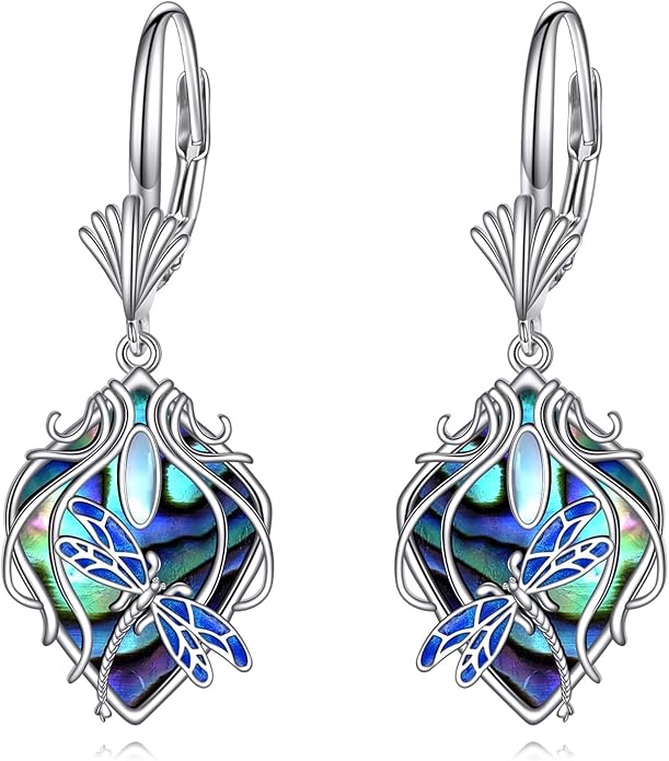 MONGAS Dragonfly/Sunflower/Hummingbird/Sand Dollar/Crab/Champagne/Arrow/Cherry/Ankh/Sloth Earrings for Women Sterling Silver Dragonfly/Sunflower/Hummingbird/Sand Dollar Jewelry for Women