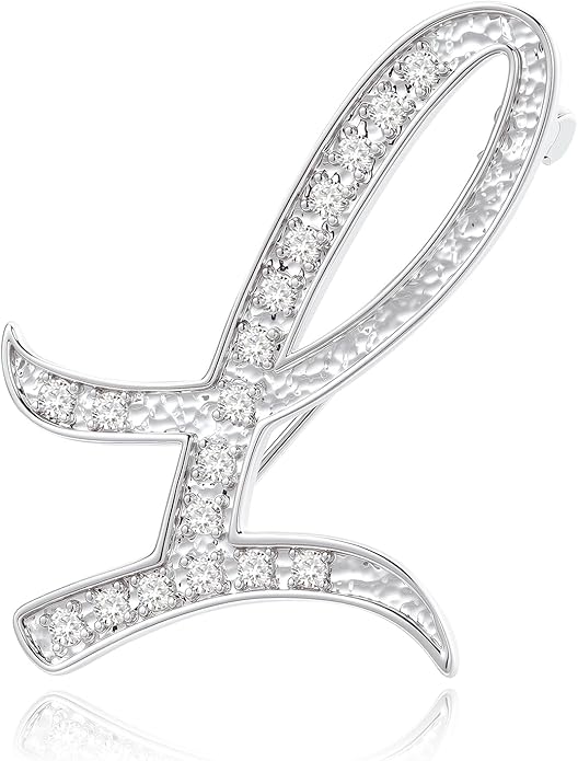 Cicy Bell A-Z Initial 26 Letter Brooch Pins 18k Gold Plated Cubic Zirconia Breastpin Name Personalized Gifts for Women Men