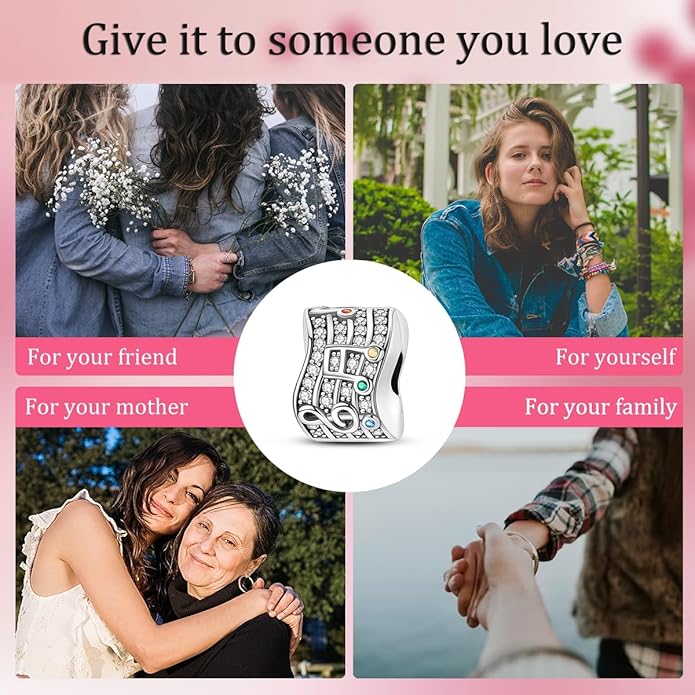 Parmuz Clip Spacer Charm for Bracelet 925 Sterling Silver Pave Cubic Zirconia Lock Stopper Bead Star Moon Evil Eye Jewelry Charm for Woman
