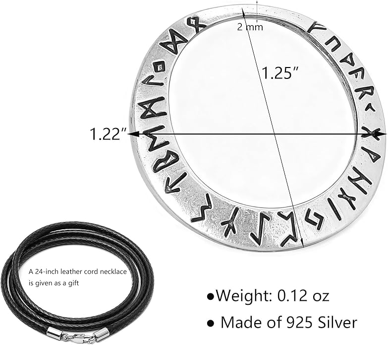S925 Sterling Silver Viking Pendant, Norse Mythology Inspired Men's Jewelry, Perfect for Necklaces, Gift for Father's Day, Christmas, Birthday