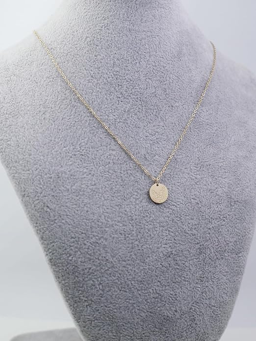 Birth Flower Necklace, 14K Gold Plated Floral Pendant Necklaces for Women, Simple Dainty Birth Month Flower Necklace, Birthday Jewelry for Women - 12 Month