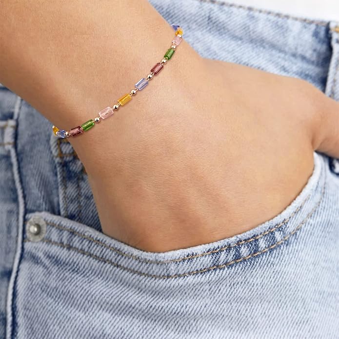 MTMY Gold Chain Bracelet for Women 14K Gold Plated Dainty Bracelets with Adjustable Chain Cute Bracelet Gold Trendy Jewelry