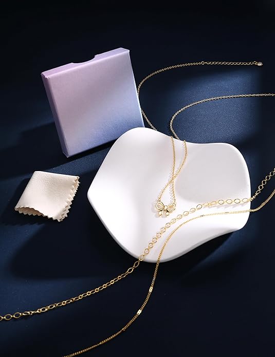 Besteel 3Pcs Dainty Layered Necklaces for Women - Paperclip Choker Necklace Stacks Set Trendy Simple Layering Chain Pendant Jewelry Non Tarnish Gifts