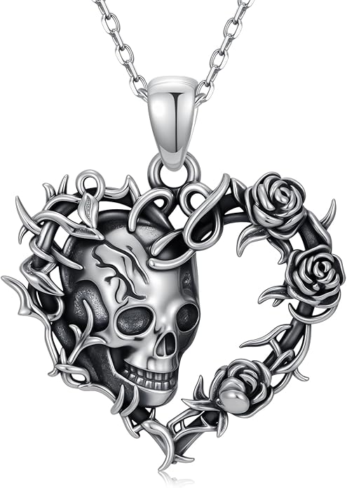 KoyeKei Sterling Silver Halloween Necklace Gothic Jewelry Gifts for Women Men