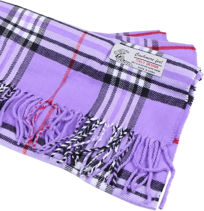 TZ Promise Tartan Plaid Cashmere Feel Classic Soft Luxurious Winter Scarf For Men Women