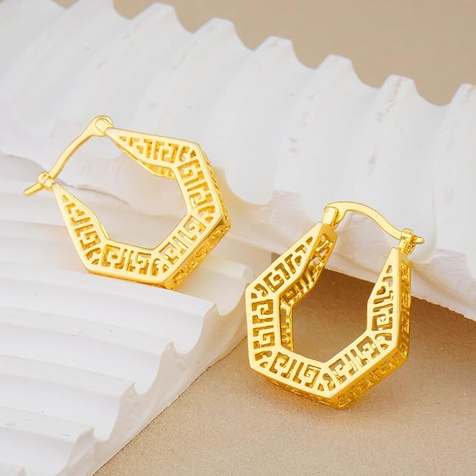 Gold-Plated Vintage Dangle Earrings for Women – Hypoallergenic Retro Drop Earrings, Elegant Jewelry Gift for Birthdays, Christmas, Valentine’s Day & Special Occasions