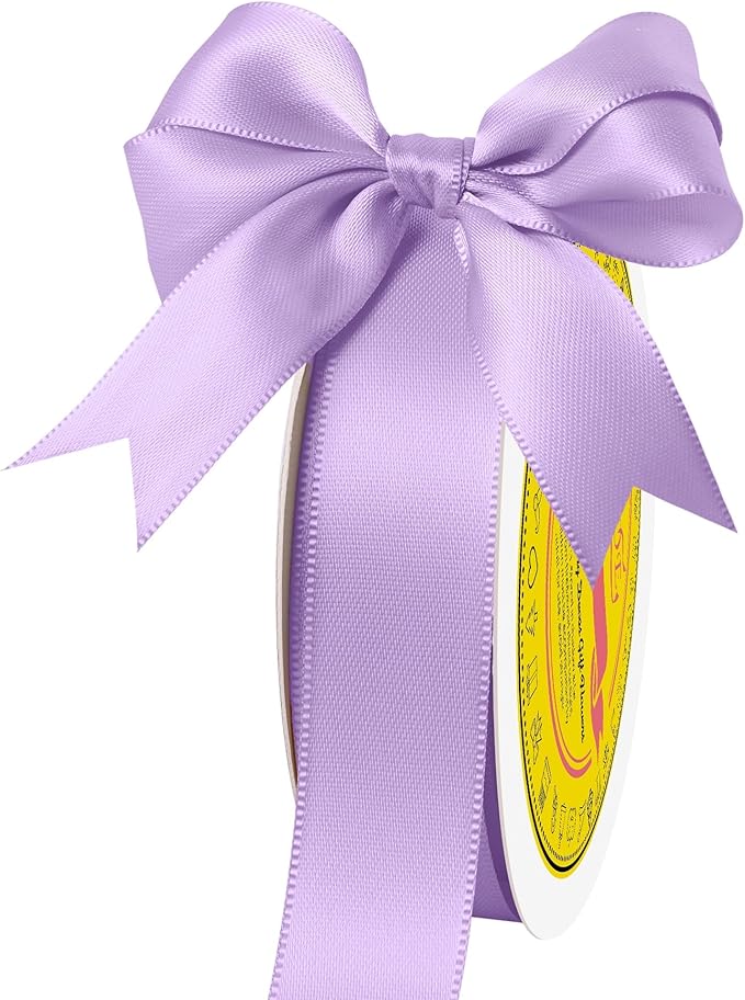 LEEQE Double Face Light Purple Satin Ribbon 7/8 inch X 50 Yards for Gift Wrapping Very Suitable for Weddings Party Hair Bow Invitation Decorations and More