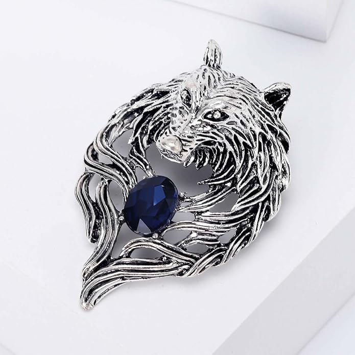 HETICA Vintage Animal Dragon Skull Wolf Crown Lion Brooch for Men Women Suit Tie Dress Lapel Pin Fashion Jewelry