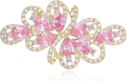 YOQUCOL Cubic Zirconia Crystal Rhinestone Wedding Brooch Pin for Women Brides Jewelry