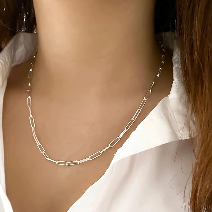 925 Sterling Silver Singapore Chain Lobster Clasp Paperclip Necklace for Women Sparkling Chain 2mm2.5mm3mm4mm5mm Gifts for Her