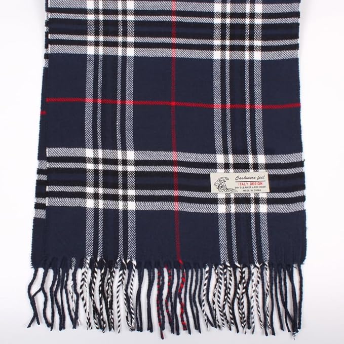 TZ Promise Tartan Plaid Cashmere Feel Classic Soft Luxurious Winter Scarf For Men Women