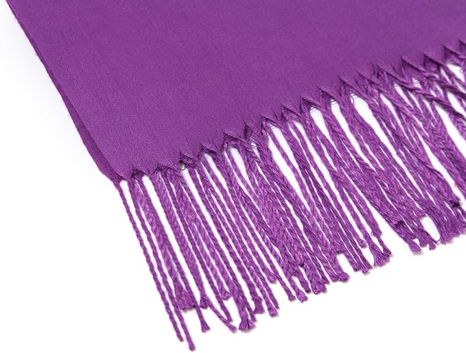 Cindy & Wendy Pashmina Shawls and Wraps Large Scarfs for Women Wedding Party Bridal Long Fashion Solid Shawl Wrap Fringes