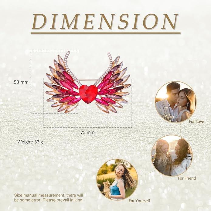 Soumimi Rhinestone Brooch Pin Crystal Brooches for Women Lapel Pin Dress Accessories Birthday Christmas Gift for Wife Mom