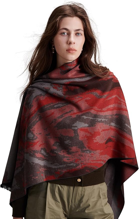 ZHE JIN Luxurious Silk Scarf Shawl Wraps for Women, Warm Scarves Winter Gift, 100% Brushed Mulberry Silk
