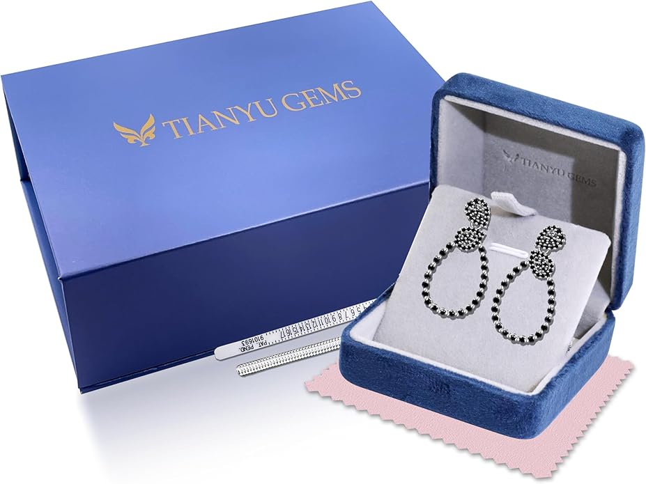 Moissanite Hoop Earrings for Women, S925 Sterling Silver, 18K White Gold Plated, D Color VVS1