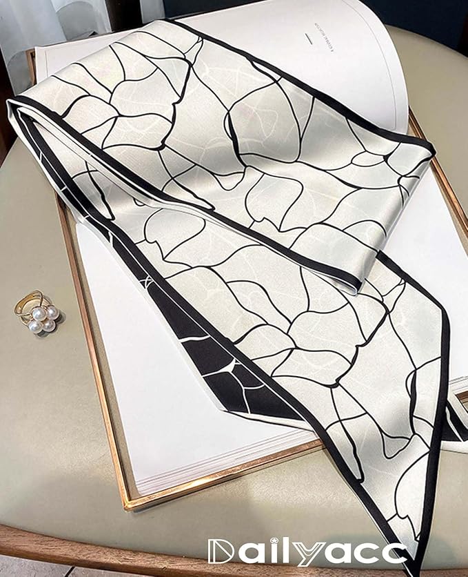 Dailyacc Hair Scarf for Women Fashion Silky Satin Headscarf Wrap Breathable Lightweight Neck Scarves For Handbag