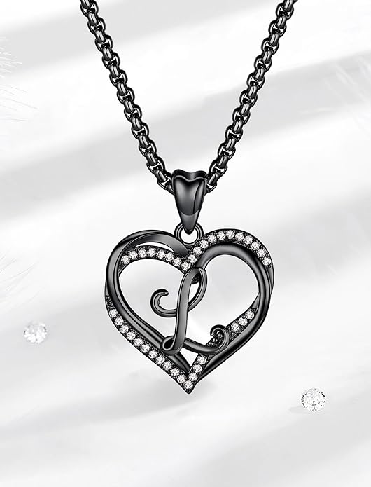 INFUSEU Unique Initial Necklaces for Women Girls Small Heart Letter Jewelry, Meaningful Personalized Gifts