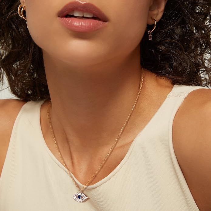 BENEIGE Gold Necklace for Women 14K Gold Plated Evil Eye Necklace Trendy Gold Pendant Necklace Jewelry For Women